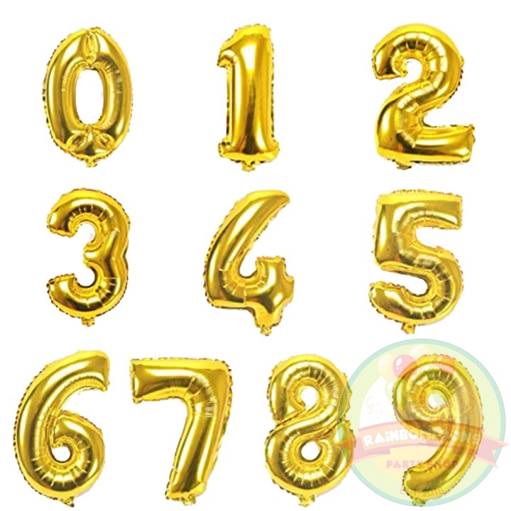 16" GOLD NUMBER FOIL BALLOON