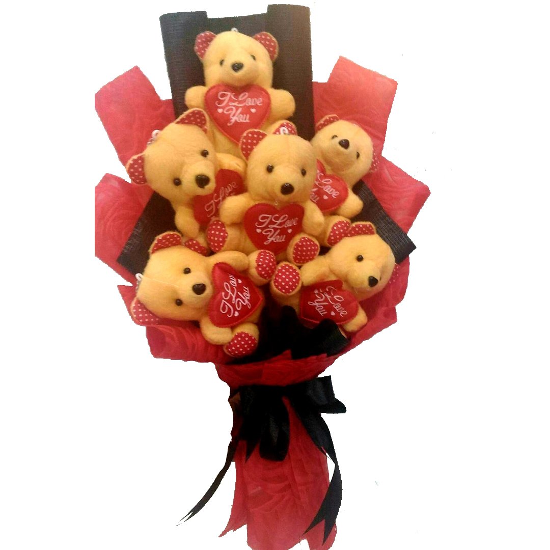 6pc Mini Bear Bouquet